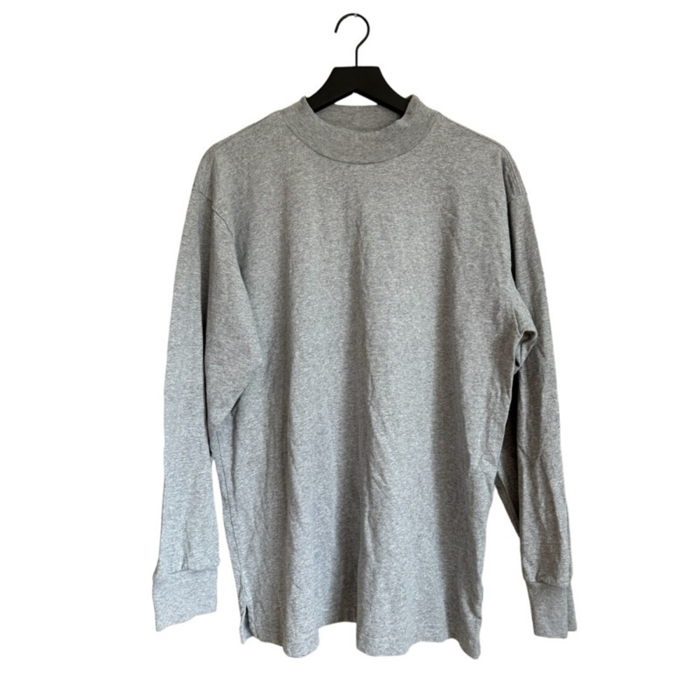 ARITZIA TNA Mockneck Oversized Long-Sleeve T-Shirt in Grey